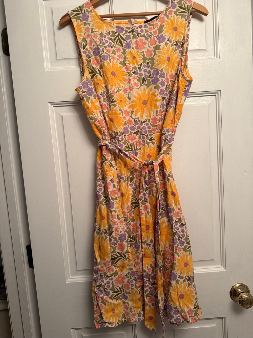 Princess Highway Yellow and Lavender Floral Midi Dress with Tie Waist